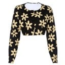 Dámský crop top s květinami B174 1
