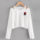 Dámský crop top s květinou J2851 1