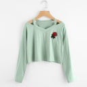 Dámský crop top s květinou J2851 6