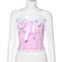 Dámský crop top s mašlí A1245 2