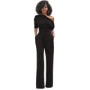 Lång jumpsuit för kvinnor med asymmetriska ärmar 2
