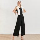 Lång jumpsuit för kvinnor med rosetter 1
