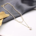 Dubbelt pärlhalsband för kvinnor 1
