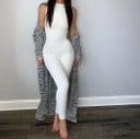 Elastisk ärmlös jumpsuit för kvinnor 1