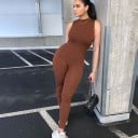 Elastisk ärmlös jumpsuit för kvinnor 3