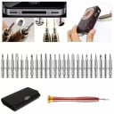 25 in 1 Precision Screwdriver Set in Leather Case with Metal Handle for Repairing Phones, Watches, Electronics and Fine Mechanics 2