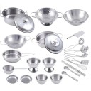 25 pcs Conjunto de utensílios de cozinha para crianças Utensílios de cozinha em aço inoxidável Conjunto de cozinha de brincar Brinquedo de cozinhar 1