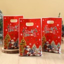 25 pcs Sac cadeau de Noël Joyeux Noël 25 x 16,5 cm Sacs en plastique avec poignées pour petits cadeaux de Noël et friandises Emballage de Noël résistant 1