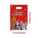 25 pcs Sac cadeau de Noël Joyeux Noël 25 x 16,5 cm Sacs en plastique avec poignées pour petits cadeaux de Noël et friandises Emballage de Noël résistant 3