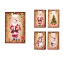 25 pcs Sacos de presente com motivos natalícios 25 x 16,5 cm Sacos plásticos com alças para pequenos presentes de Natal e doces Resistentes e à prova 1