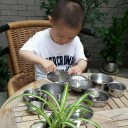 25 pièces Ensemble d'ustensiles de cuisine pour enfants Vaisselle en acier inoxydable pour enfants Ensemble de cuisine de jeu Jouet de cuisine 3