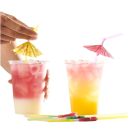 25 Stück Hawaiische Regenschirmtrinkhalme Wiederverwendbare Kunststoffhalme mit Dekoration Tropische Strandparty Hochzeit Poolfeier 3