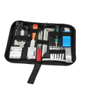25-teiliges Gitarren-Reparatur-Werkzeugset mit Tragetasche, komplettes Werkzeug zur Gitarrenwartung, Stimmgerät, Stiftzieher, Lineal, Schraubendreher, Schraubenschlüssel 2