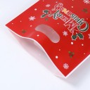 25 unidades Bolsa de regalo navideña Felices Fiestas 25 x 16,5 cm Bolsas de plástico con asas para pequeños regalos navideños y golosinas Embalaje navideño resistente 2