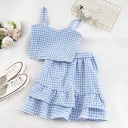 Top y falda a cuadros para mujer 4