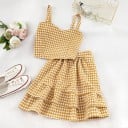 Top y falda a cuadros para mujer 5