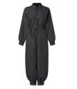 Långärmad skjorta jumpsuit för kvinnor 4