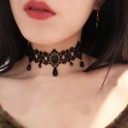 Kvinnors halsband med spets choker med stenar 1