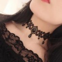 Kvinnors halsband med spets choker med stenar 2