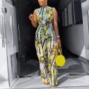 Blommig ärmlös jumpsuit för kvinnor 1