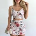 Top y falda con estampado floral para mujer B1206 1