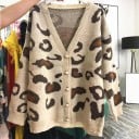 Suéter de leopardo para mujer con botones 1