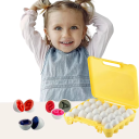 26 pcs ovos sensoriais do alfabeto 4,5 x 5 cm em caixa de plástico Classificação de letras A–Z Jogo educativo para crianças 3+ Desenvolvimento motor 6