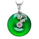 Damhalsband med cirkulärt hänge D508 4
