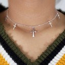 Damhalsband med kors G781 2