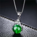 Damhalsband med runt hänge D468 2