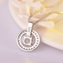 Damhalsband med runt hänge D524 4