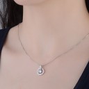 Damhalsband med runt hänge D524 6