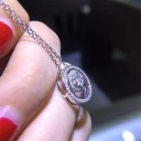 Damhalsband med runt hänge D590 4