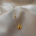 Damsk halsband med bokstaven H Smyckesmetall 2