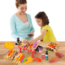 27 Piece Set of Children's Kitchen Cutlery with Food, Drink and Grill Plastic Toys for Cooking and Grilling 2