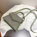 Dam crossbody väska med glittrande stenar Övre handtag och avtagbar rem Lock i form av ett kuvert PU läder och polyester 19 x 14 x 7 cm 3