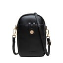 Liten dam crossbody-väska med dragkedja Främre fack med tryckknapp Avtagbar rem PU-läder och polyester Mått 14 x 19 x 6 cm 1