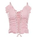 Top plisado de mujer con cordones 2
