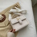Liten dam crossbody-väska med lock och handtag Krokodilmönster Guldmetallspänne Bred justerbar rem PU-läder 19 x 13,5 x 6,5 cm 3