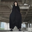Oversized jumpsuit för kvinnor, svart 1