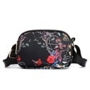 Liten dam crossbody väska med tryck Flera fack med dragkedja Bred rem med metallspänne och karbinhakar Nylon och polyester 17 x 12 x 8 cm 2