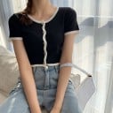 Dámský pletený crop top A2987 2