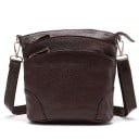 Dams crossbody handväska i äkta läder Axelremsväska med dragkedja och framficka Justerbar rem med karbinhakar 19,5 x 9,5 x 21 cm 3