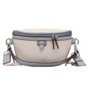Dams crossbody väska i halvmåneform Tvåfärgad axelväska av PU-läder och polyester Dragkedjestängning 25 x 9 x 16 cm 3