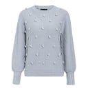 Jersey de punto para mujer con pompones G354 3