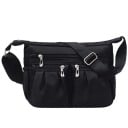 Dam nylon crossbody väska över axeln Flera fickor med dragkedja fram och bak Justerbar rem 27 x 10 x 20 cm För varje dag 1