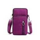 Dam liten crossbody-väska i höjdformat Framficka med dragkedja och hjärta Bred justerbar rem Nylon och polyester 18 x 9 x 5 cm 2