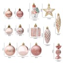 29 pcs Ornamentos de Natal Suspensos para Interiores Vários Formatos Bolas Bonecos de Neve Pinha Decorativo para Árvore e Decoração 8