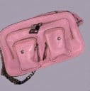 Liten dam crossbody väska med två framfickor med dragkedja Rem och metallkedja PU läder 19 x 10 x 5 cm För staden och kvällen 2