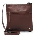 Dam crossbody väska med framficka med dragkedja Platt form och lång rem över axeln PU läder och polyester 23 x 25 x 5 cm 5